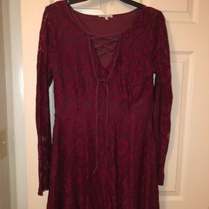 Charlotte Russe dark red lace dress